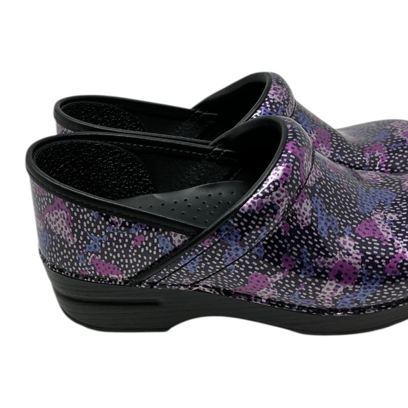 Dansko Patent Leather Professional Dotty Abstract Clogs - Picture 3 of 14